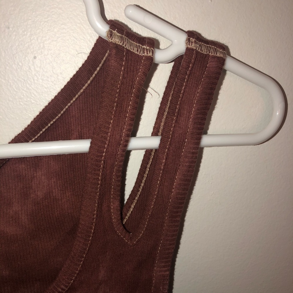We the Free Tiedye Maroon and White Tank Top - Picture 4 of 5
